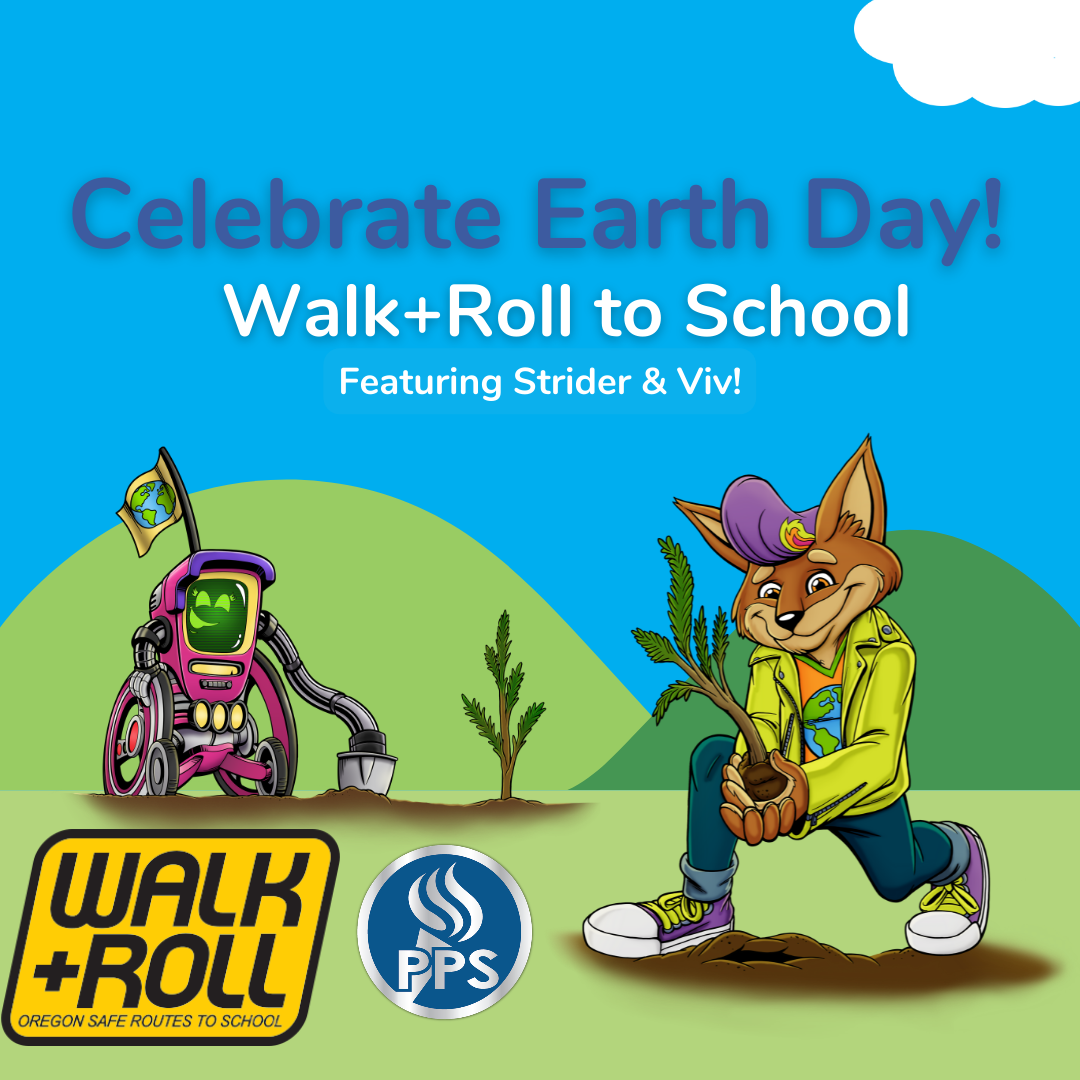 Earth day fox planting tree